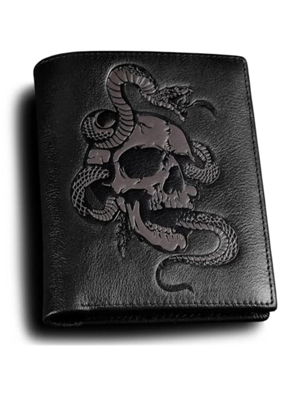 New Cool Wallets For Men Bifold,Skull Mens Wallet Leather Vertical,RFID